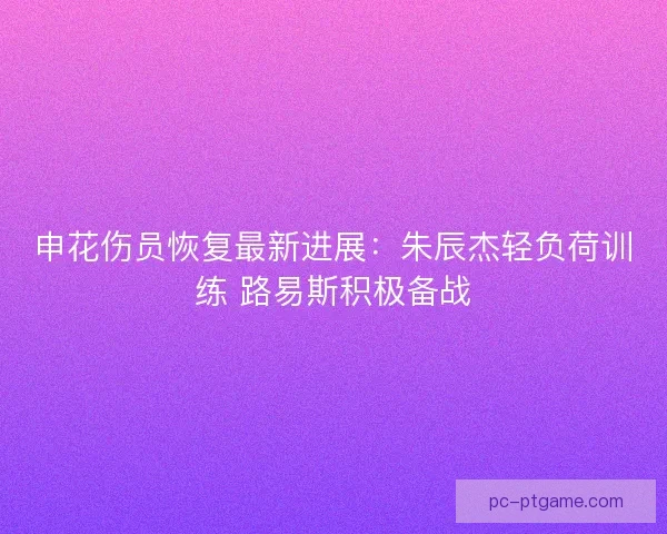 申花伤员恢复最新进展：朱辰杰轻负荷训练 路易斯积极备战