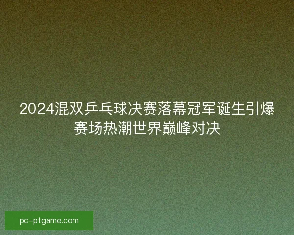 2024混双乒乓球决赛落幕冠军诞生引爆赛场热潮世界巅峰对决