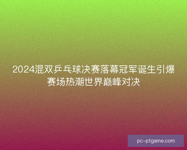 2024混双乒乓球决赛落幕冠军诞生引爆赛场热潮世界巅峰对决