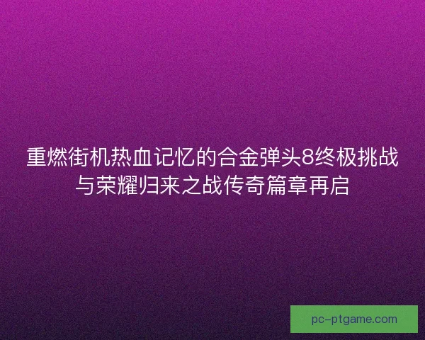 重燃街机热血记忆的合金弹头8终极挑战与荣耀归来之战传奇篇章再启